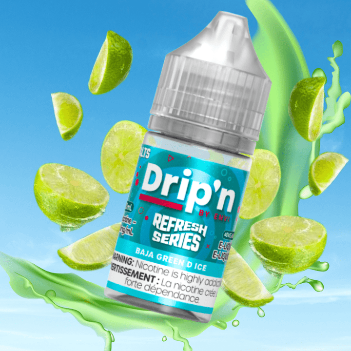 Drip'n by Envi Refresh Salt - Baja Green D Ice 20mg Winkler Vape SuperStore and Bong Shop Manitoba Canada