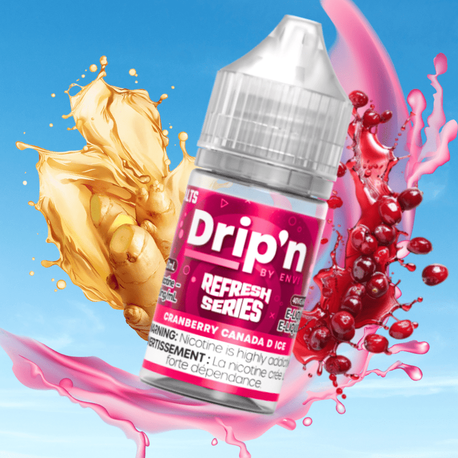 Drip'n by Envi Refresh Salt - Cranberry Canada D Ice 20mg Winkler Vape SuperStore and Bong Shop Manitoba Canada