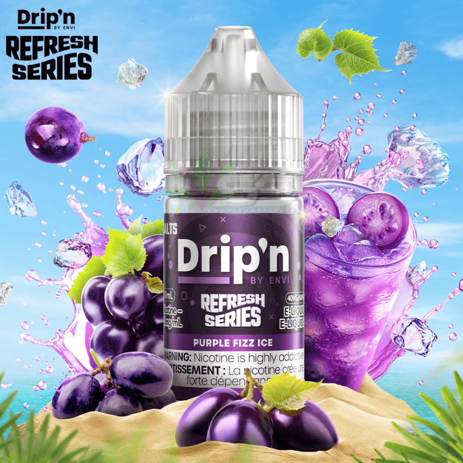 Drip'n by Envi Refresh Salt - Purple Fizz Ice 20mg Winkler Vape SuperStore and Bong Shop Manitoba Canada