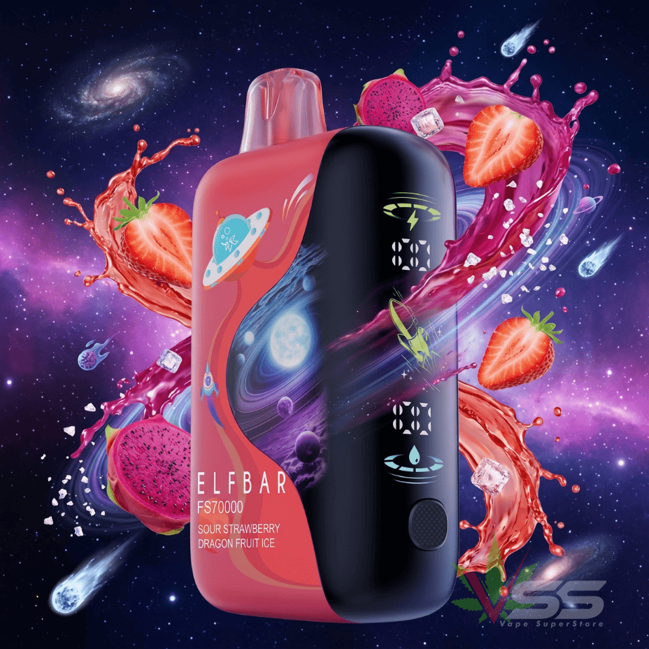 ELFBAR FS70K Disposable Vape - Sour Strawberry Dragon fruit Ice 70000 Puffs / 20mg Winkler Vape SuperStore and Bong Shop Manitoba Canada