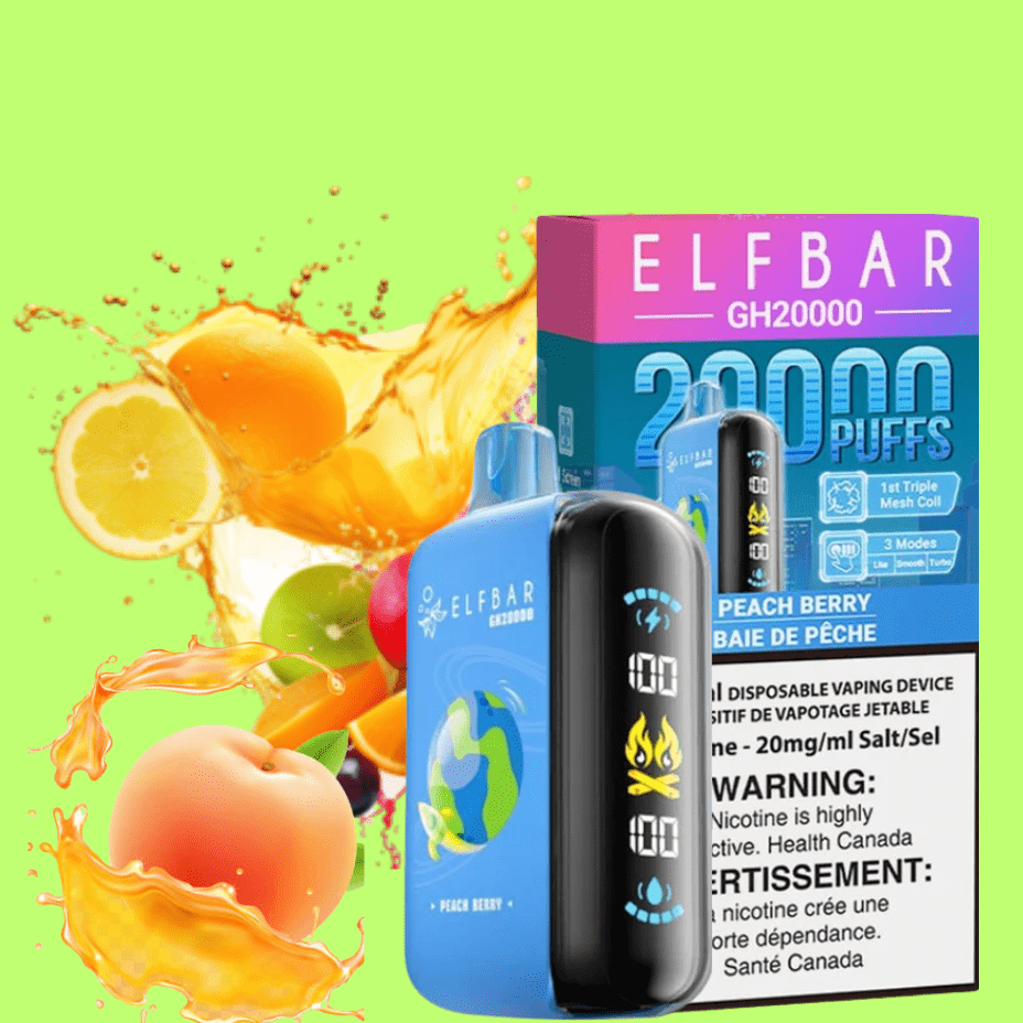 ElfBar GH20K Disposable Vape-Peach Berry Airdrie Vape SuperStore and Bong Shop Alberta Canada