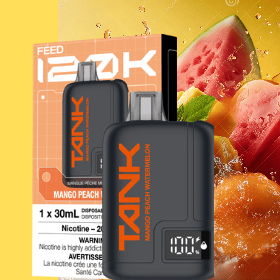Feed Tank 120k Disposable Vape-Mango Peach Watermelon Winkler Vape SuperStore and Bong Shop Manitoba Canada