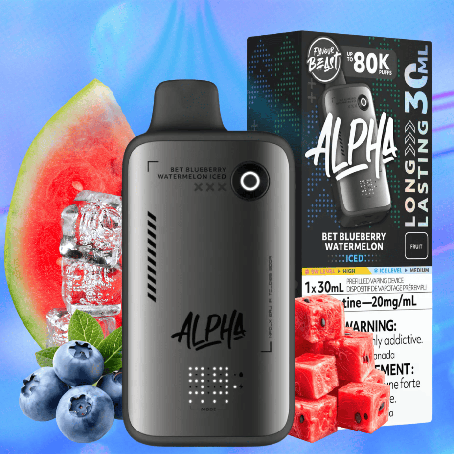 Flavour Beast Alpha 80K Disposable Vape-Bet Blueberry Watermelon 80000 Puffs / 20mg Winkler Vape SuperStore and Bong Shop Manitoba Canada