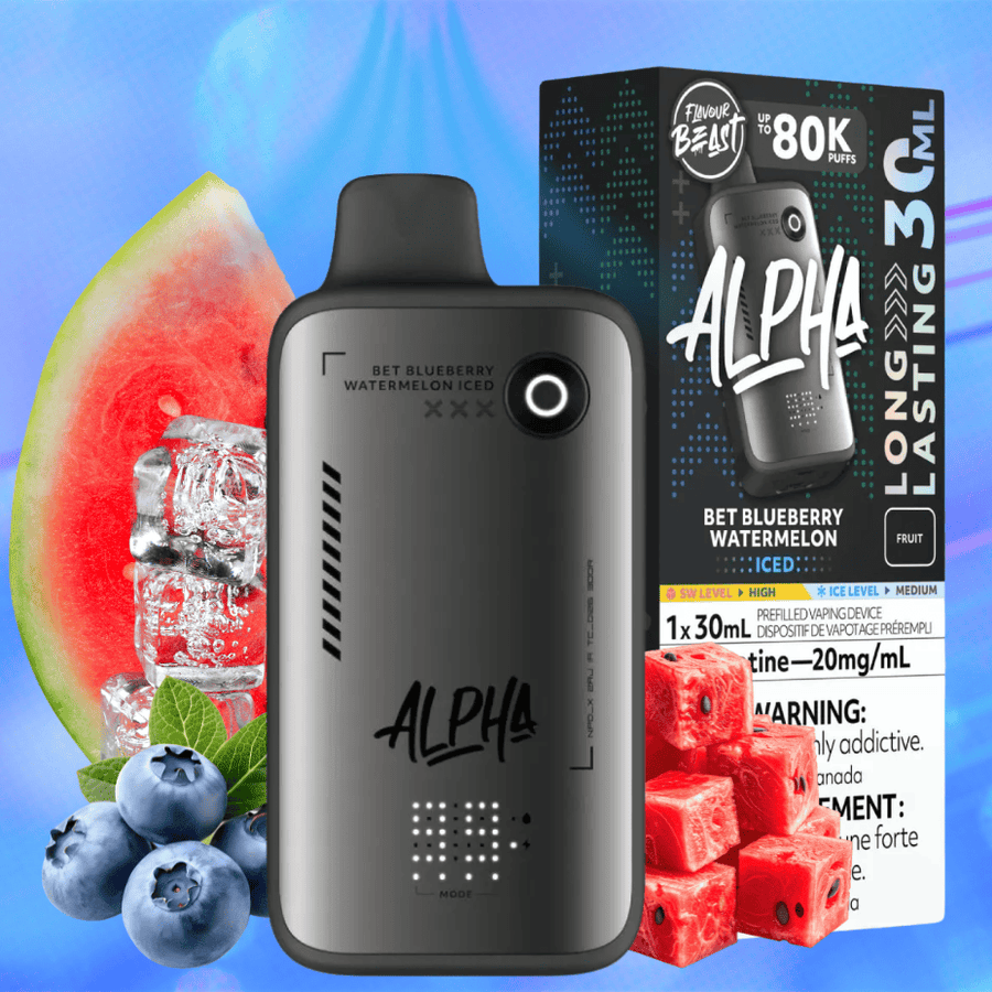 Flavour Beast Alpha 80K Disposable Vape-Bet Blueberry Watermelon 80000 Puffs / 20mg Winkler Vape SuperStore and Bong Shop Manitoba Canada