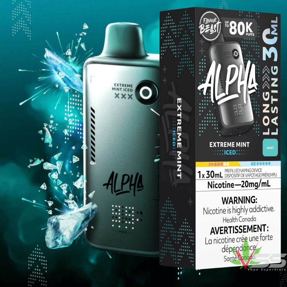 Flavour Beast Alpha 80K Disposable Vape-Extreme Mint Iced 80000 Puffs / 20mg Winkler Vape SuperStore and Bong Shop Manitoba Canada