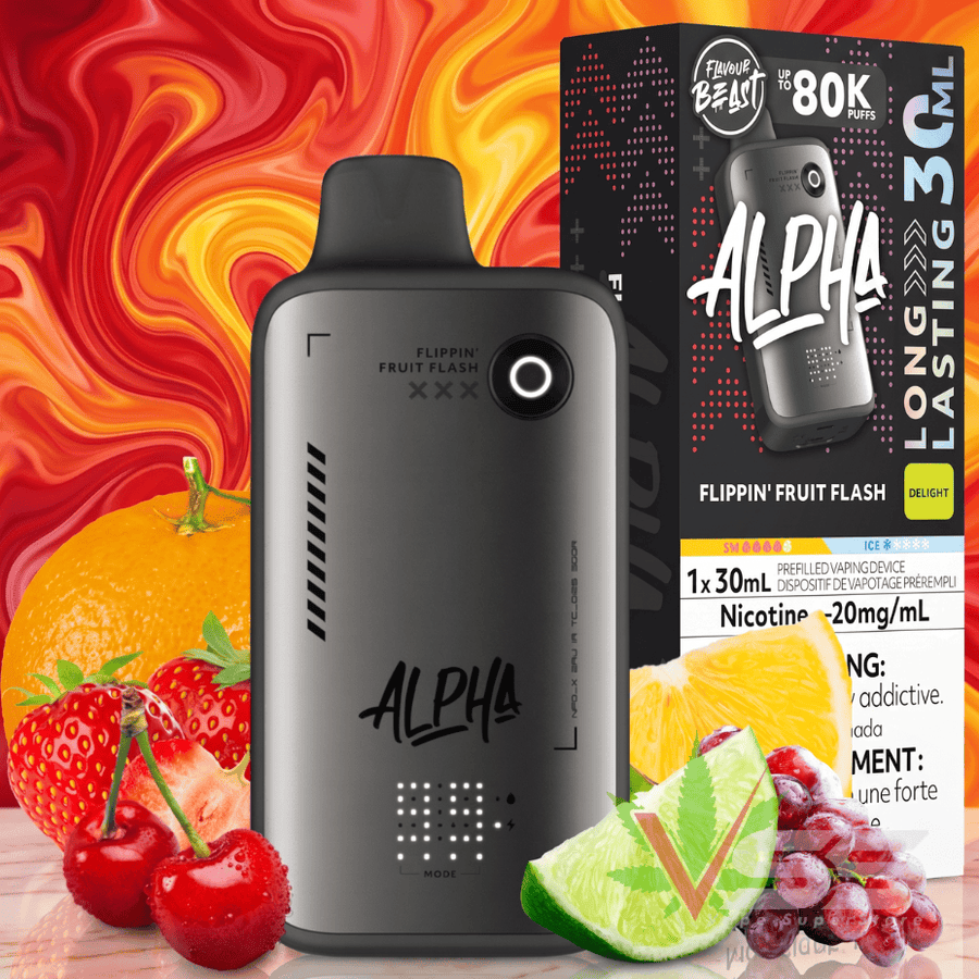 Flavour Beast Alpha 80K Disposable Vape-Flippin' Fruit Flash 80000 Puffs / 20mg Winkler Vape SuperStore and Bong Shop Manitoba Canada