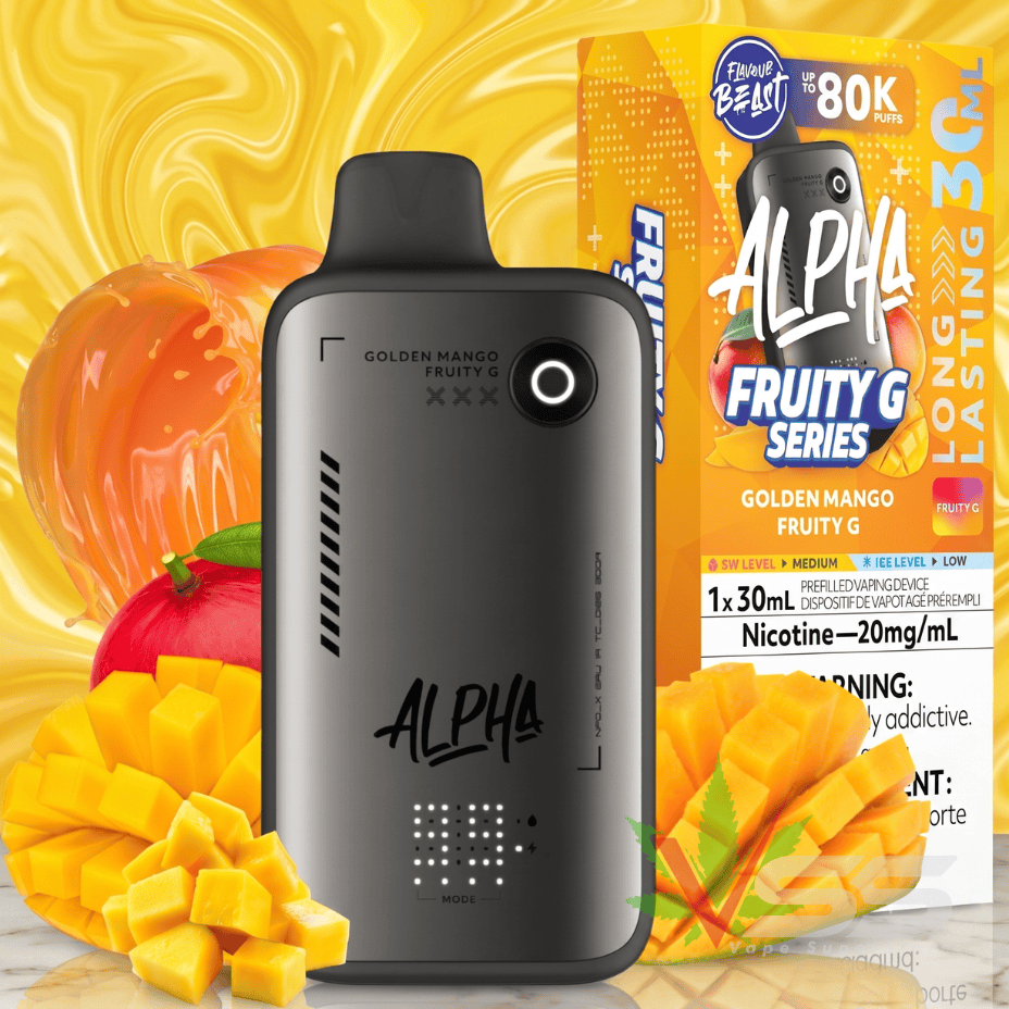 Flavour Beast Alpha 80K Disposable Vape-Golden Mango Fruity G 80000 Puffs / 20mg Winkler Vape SuperStore and Bong Shop Manitoba Canada