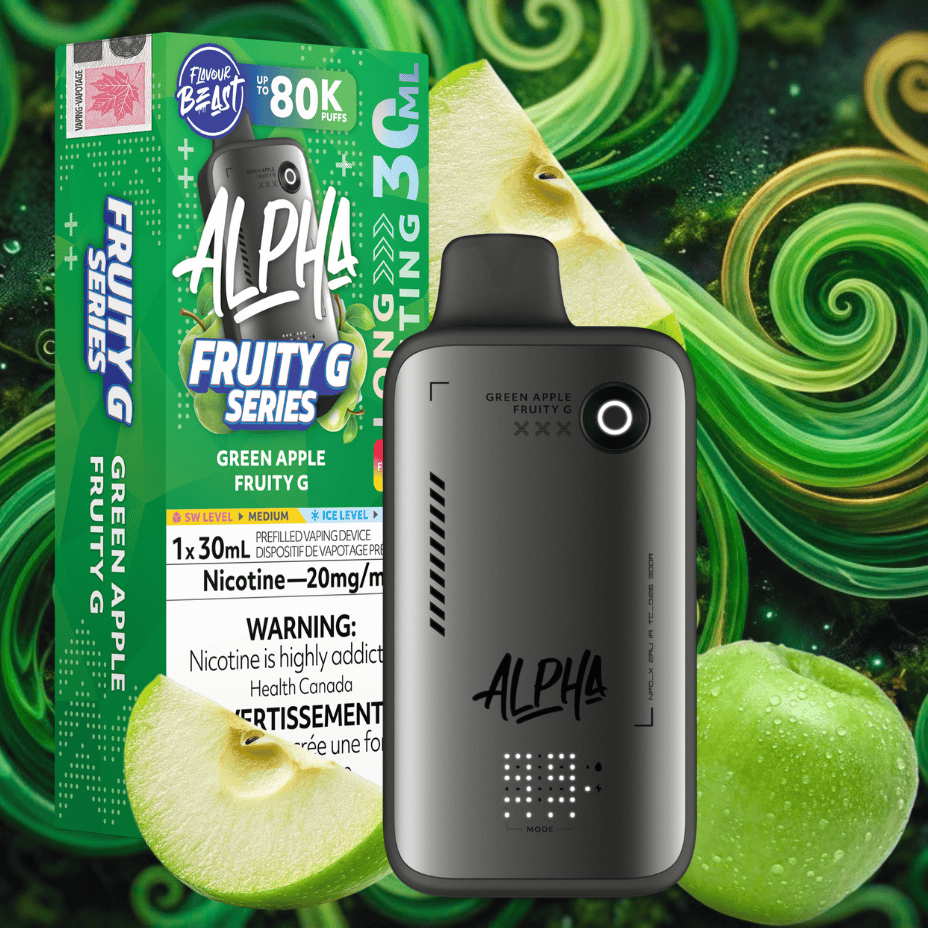 Flavour Beast Alpha 80K Disposable Vape-Green Apple Fruity G 80000 Puffs / 20mg Winkler Vape SuperStore and Bong Shop Manitoba Canada