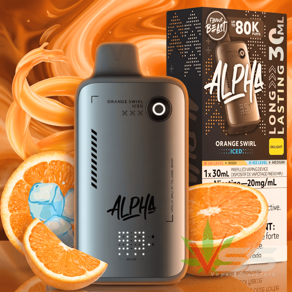 Flavour Beast Alpha 80K Disposable Vape-Orange Swirl Iced 80000 Puffs / 20mg Winkler Vape SuperStore and Bong Shop Manitoba Canada