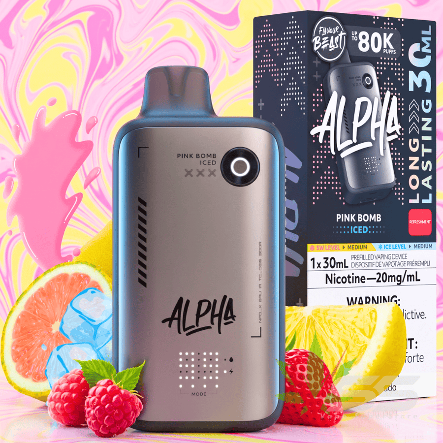 Flavour Beast Alpha 80K Disposable Vape-Pink Bomb Iced 80000 Puffs / 20mg Winkler Vape SuperStore and Bong Shop Manitoba Canada