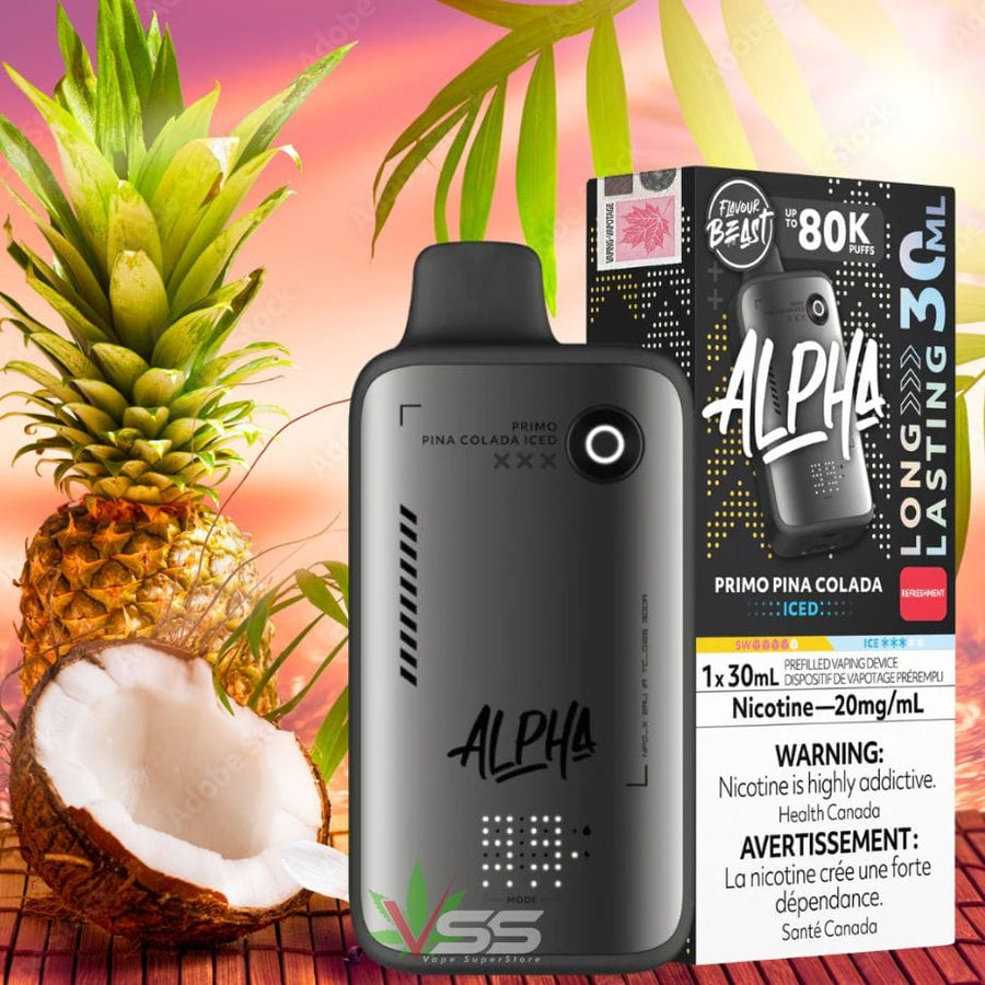 Flavour Beast Alpha 80K Disposable Vape-Primo Pina Colada Iced Winkler Vape SuperStore and Bong Shop Manitoba Canada