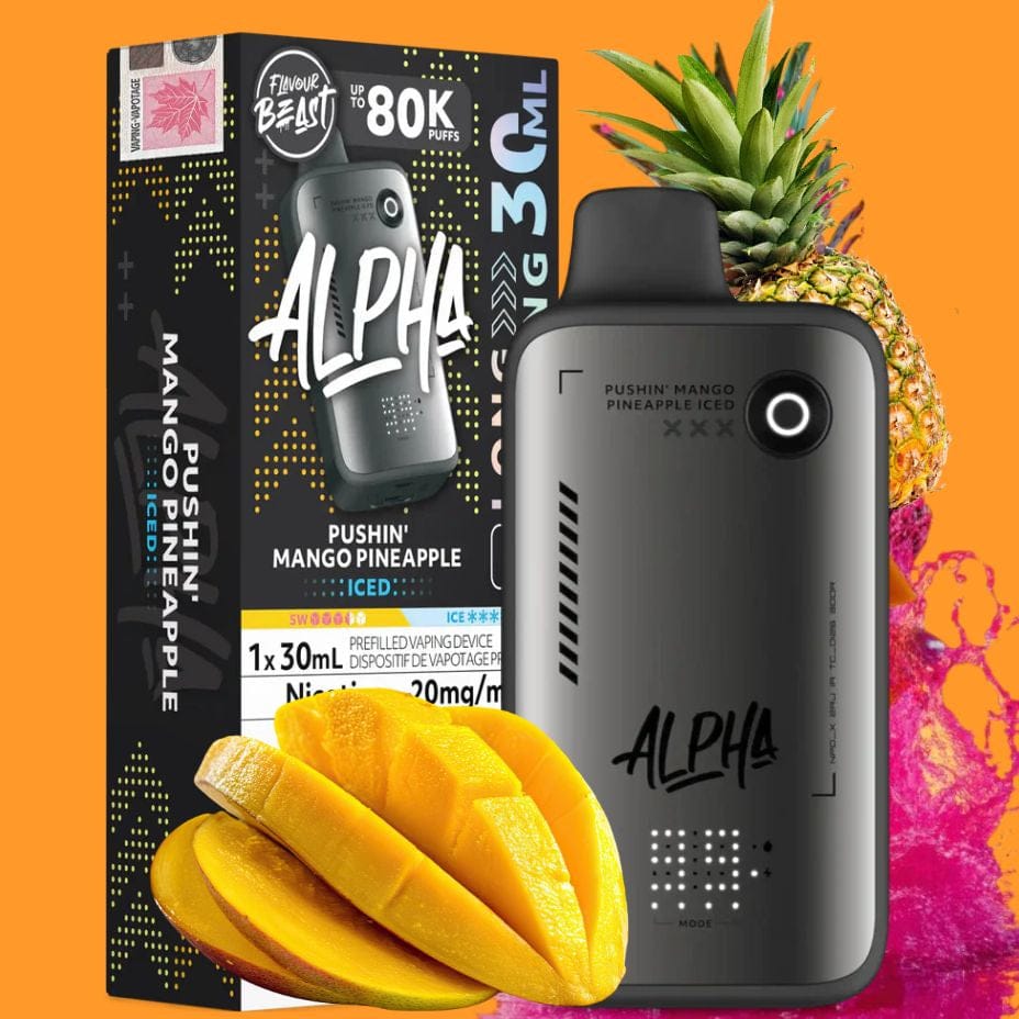 Flavour Beast Alpha 80K Disposable Vape-Pushin Mango Pineapple Iced Winkler Vape SuperStore and Bong Shop Manitoba Canada