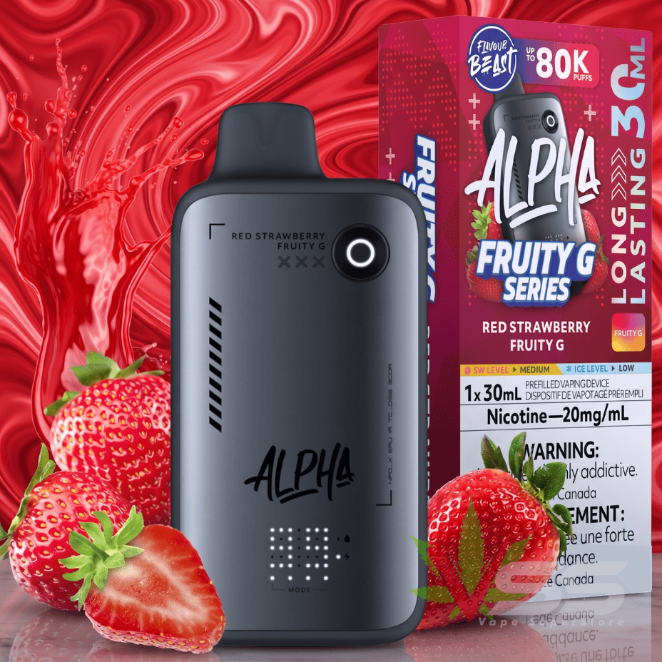 Flavour Beast Alpha 80K Disposable Vape-Red Strawberry Fruity G 80000 Puffs / 20mg Winkler Vape SuperStore and Bong Shop Manitoba Canada