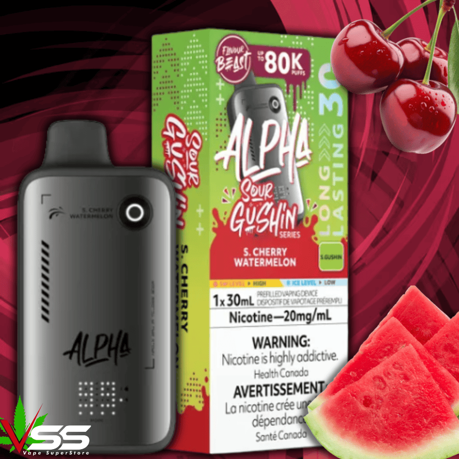 Flavour Beast Alpha 80K Disposable Vape-S. Cherry Watermelon 80000 Puffs / 20mg Winkler Vape SuperStore and Bong Shop Manitoba Canada