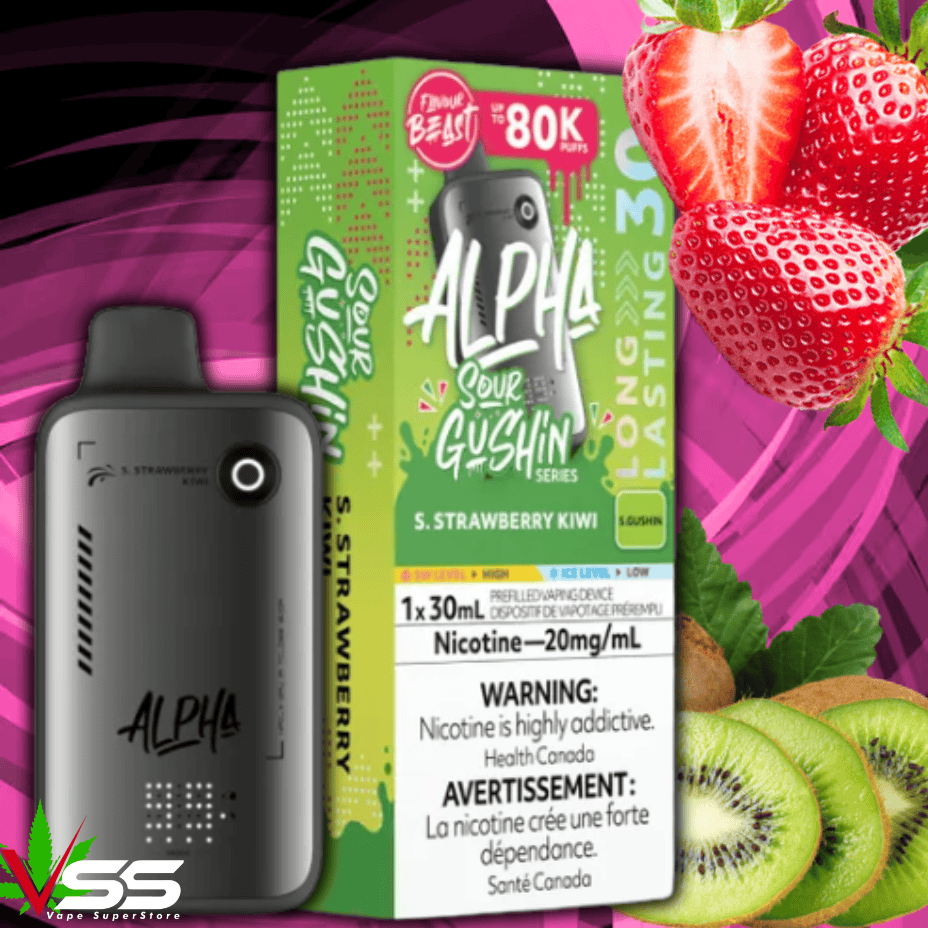 Flavour Beast Alpha 80K Disposable Vape-S. Strawberry Kiwi 80000 Puffs / 20mg Winkler Vape SuperStore and Bong Shop Manitoba Canada