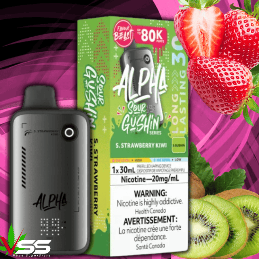 Flavour Beast Alpha 80K Disposable Vape-S. Strawberry Kiwi 80000 Puffs / 20mg Winkler Vape SuperStore and Bong Shop Manitoba Canada