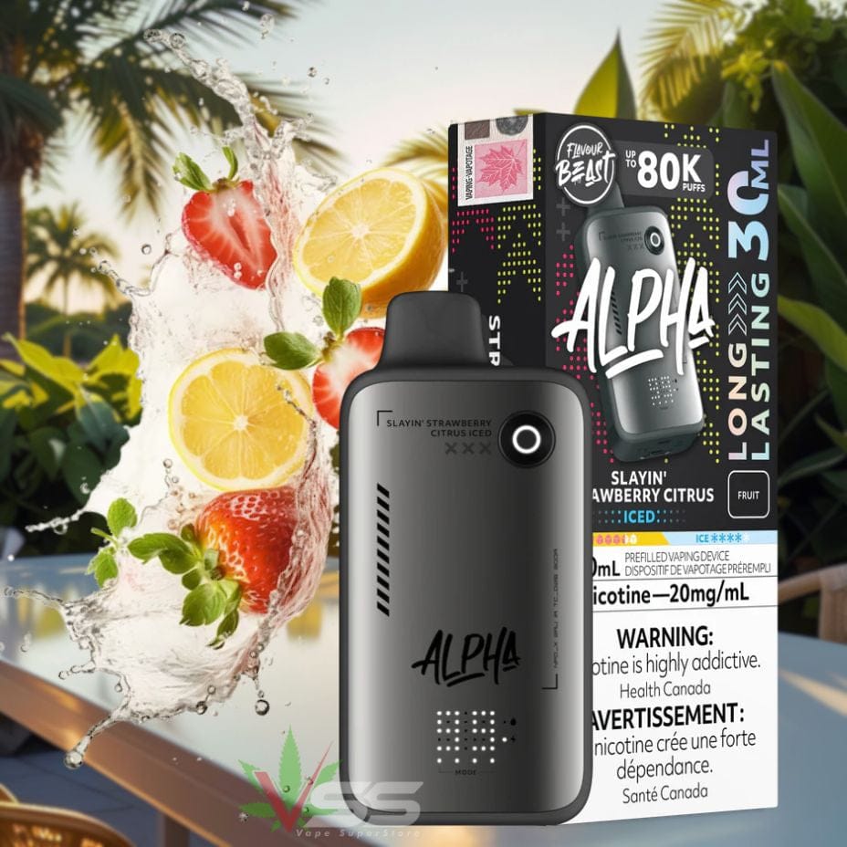 Flavour Beast Alpha 80K Disposable Vape-Slayin Strawberry Citrus Iced Winkler Vape SuperStore and Bong Shop Manitoba Canada