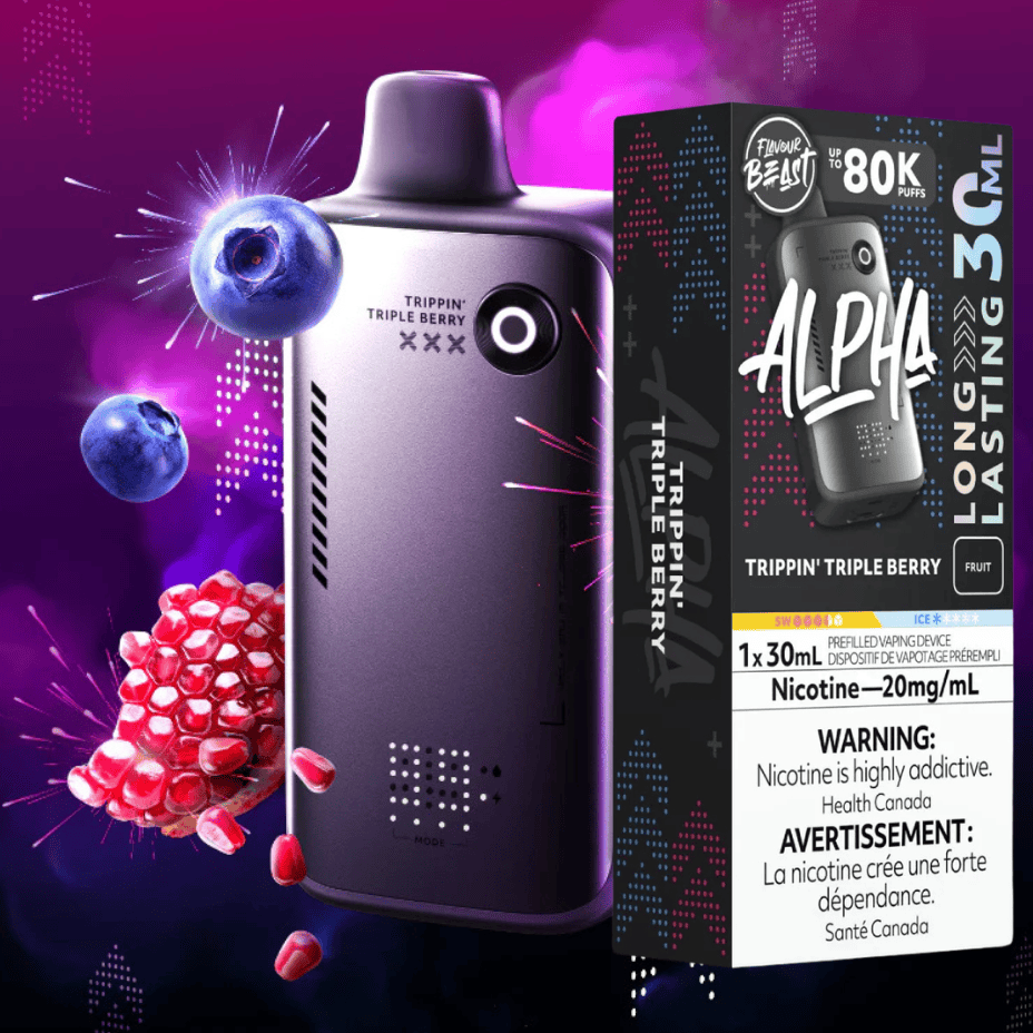 Flavour Beast Alpha 80K Disposable Vape-Trippin Triple Berry 80000 Puffs / 20mg Winkler Vape SuperStore and Bong Shop Manitoba Canada