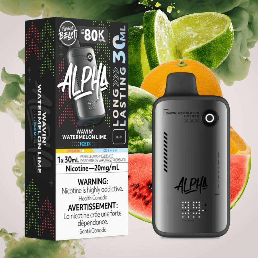 Flavour Beast Alpha 80K Disposable Vape-Wavin' Watermelon Lime 80K / 20mg Winkler Vape SuperStore and Bong Shop Manitoba Canada