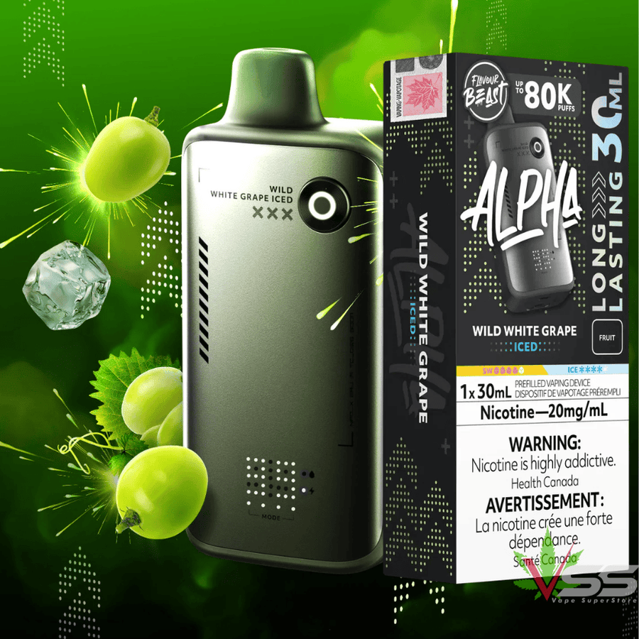 Flavour Beast Alpha 80K Disposable Vape-Wild White Grape Iced 80000 Puffs / 20mg Winkler Vape SuperStore and Bong Shop Manitoba Canada