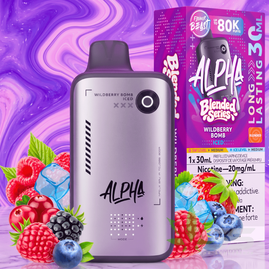 Flavour Beast Alpha 80K Disposable Vape-Wildberry Bomb Iced 80000 Puffs / 20mg Winkler Vape SuperStore and Bong Shop Manitoba Canada