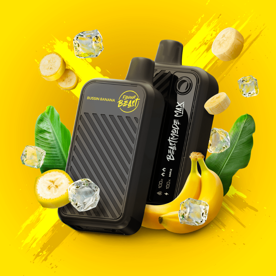 Flavour Beast Beast Mode Max 18k Disposable-Bussin' Banana Iced 20ml / 18000 Puffs Winkler Vape SuperStore and Bong Shop Manitoba Canada