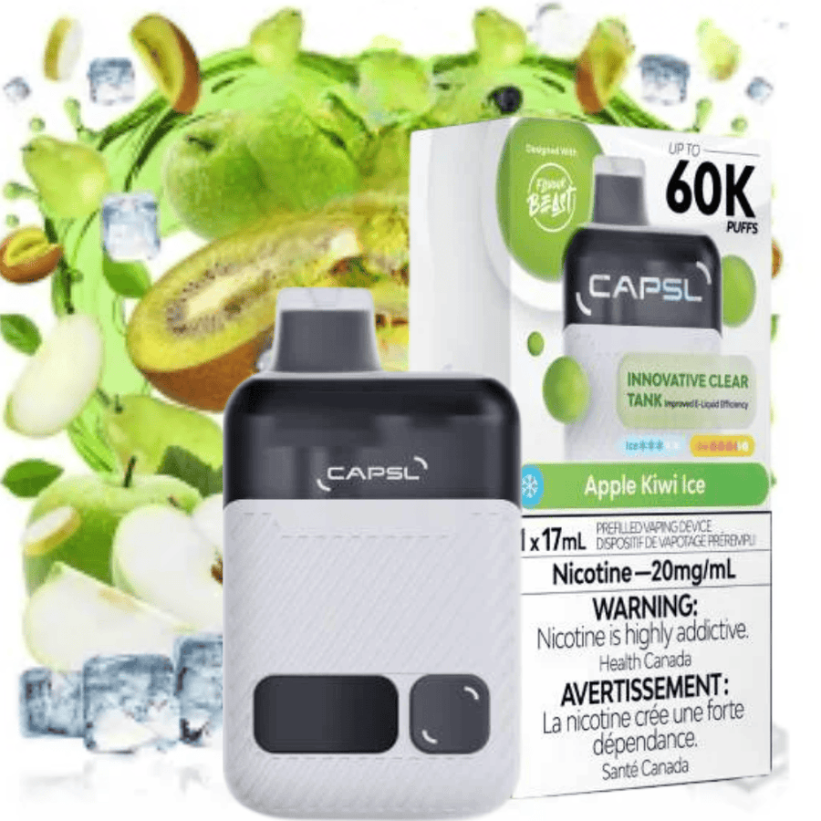 Flavour Beast CAPSL AFX17 60K Disposable Vape-Apple Kiwi Ice 20mg/ml / 60K Winkler Vape SuperStore and Bong Shop Manitoba Canada