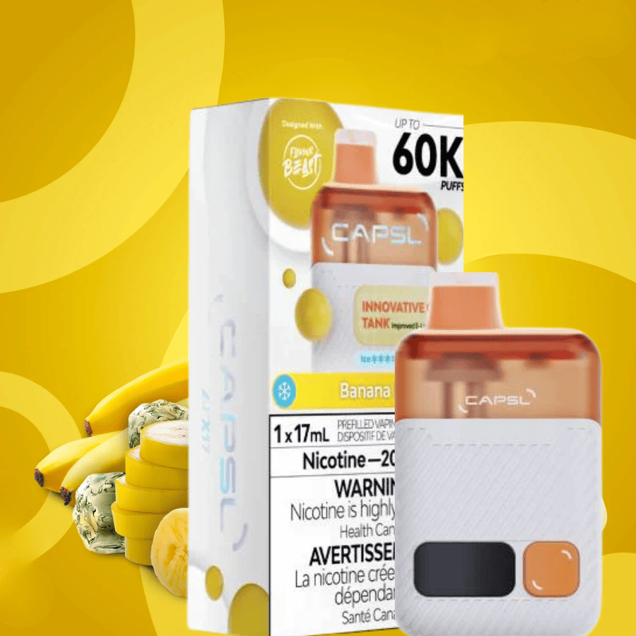 Flavour Beast CAPSL AFX17 60K Disposable Vape-Banana Ice 20mg/ml / 60K Winkler Vape SuperStore and Bong Shop Manitoba Canada