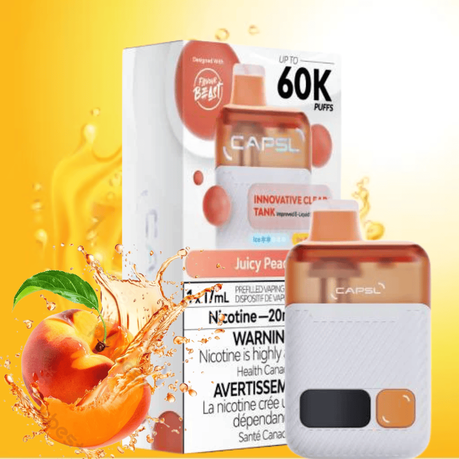 Flavour Beast CAPSL AFX17 60K Disposable Vape-Juicy Peach 20mg/ml / 60K Winkler Vape SuperStore and Bong Shop Manitoba Canada