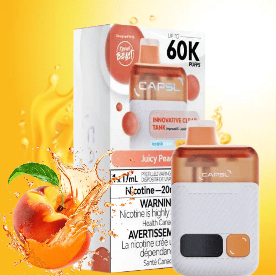 Flavour Beast CAPSL AFX17 60K Disposable Vape-Juicy Peach 20mg/ml / 60K Winkler Vape SuperStore and Bong Shop Manitoba Canada