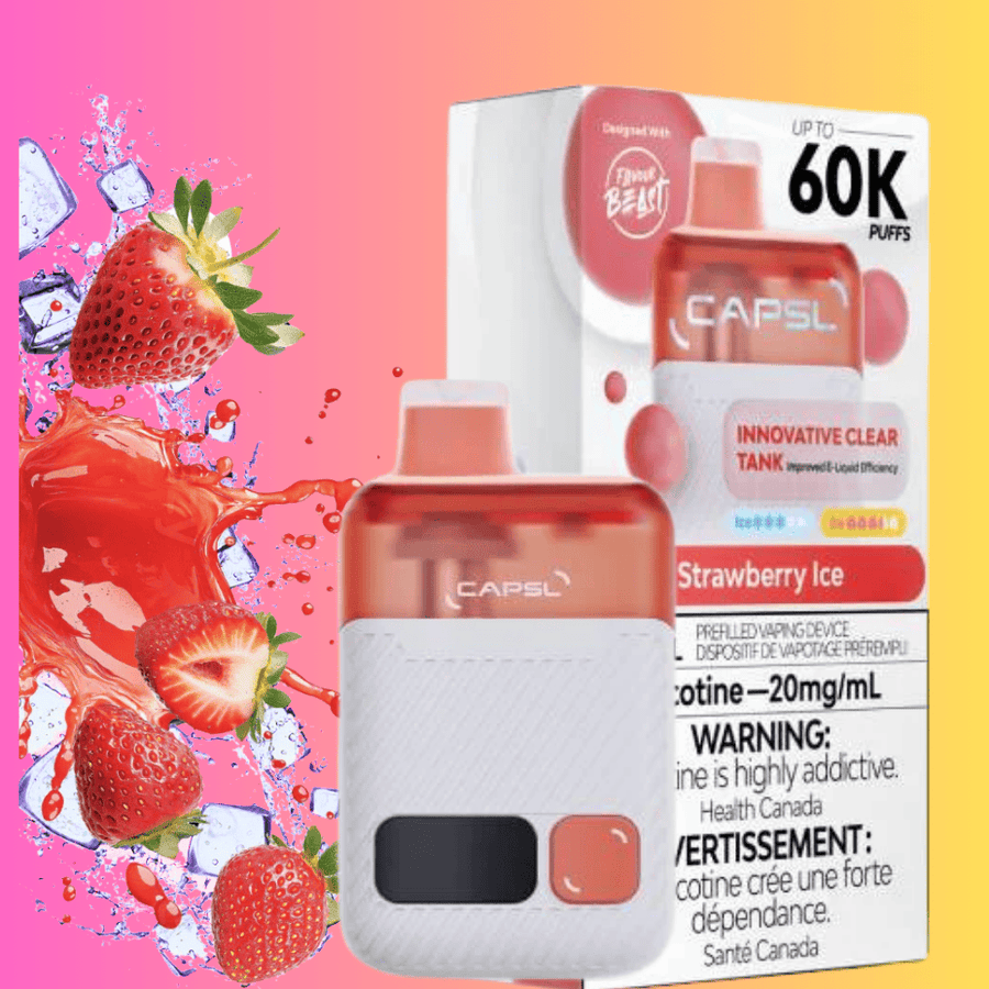 Flavour Beast CAPSL AFX17 60K Disposable Vape-Strawberry Ice 20mg/ml / 60K Winkler Vape SuperStore and Bong Shop Manitoba Canada