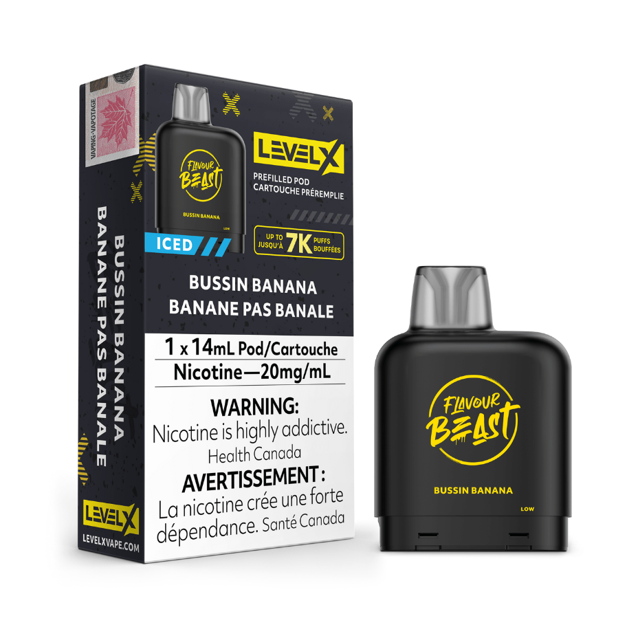 Flavour Beast Closed Pod Systems 20mg / 7000 Puffs Level X Flavour Beast Pod-Bussin Banana Level X Flavour Beast Pod-Bussin Banana-Winkler Vape SuperStore MB
