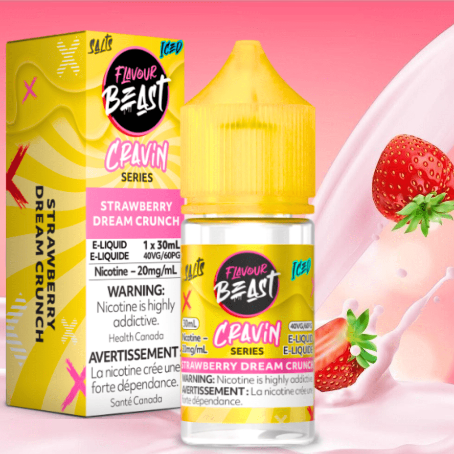 Flavour Beast Cravin' Salts-Strawberry Dream Crunch Iced 20mg / 30mL Winkler Vape SuperStore and Bong Shop Manitoba Canada