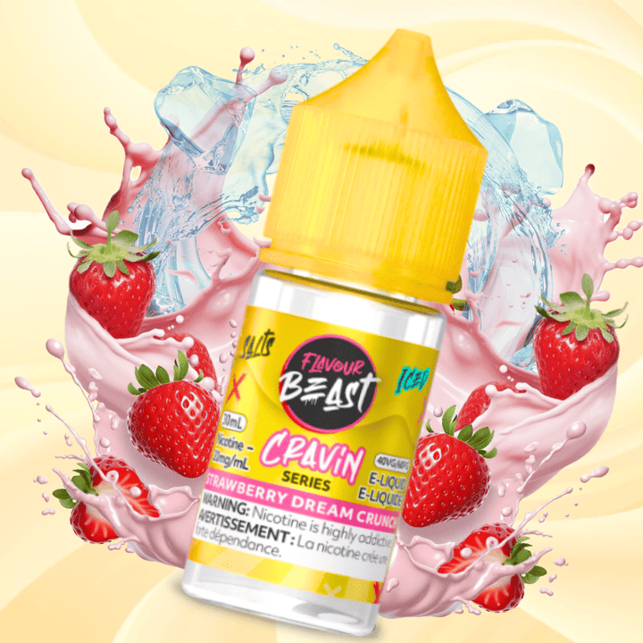 Flavour Beast Cravin' Salts-Strawberry Dream Crunch Iced 20mg / 30mL Airdrie Vape SuperStore and Bong Shop Alberta Canada