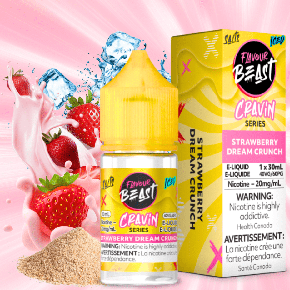 Flavour Beast Cravin' Salts-Strawberry Dream Crunch Iced 20mg / 30mL Airdrie Vape SuperStore and Bong Shop Alberta Canada