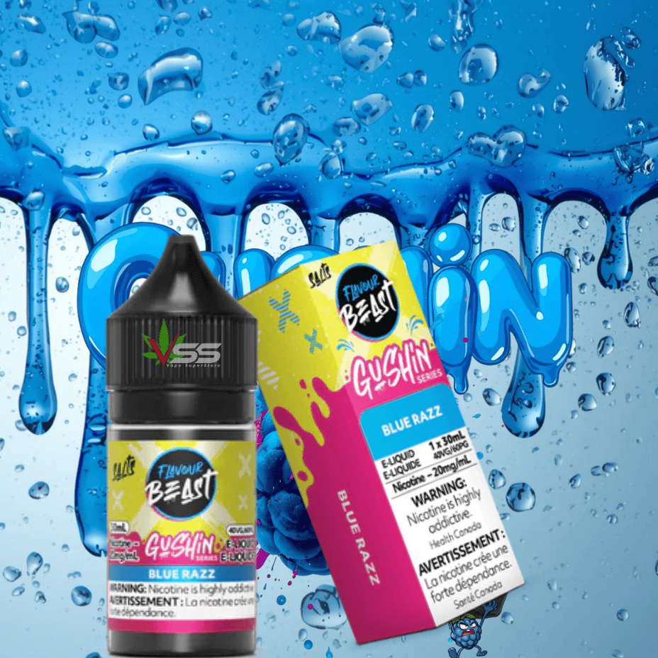 Flavour Beast Gushin Salts - Blue Razz 30ml 20mg / 30ml Winkler Vape SuperStore and Bong Shop Manitoba Canada