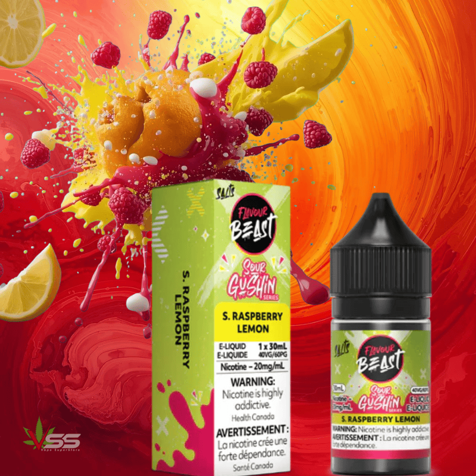 Flavour Beast Gushin Salts - S. Raspberry Lemon 30ml 30mL / 20mg Winkler Vape SuperStore and Bong Shop Manitoba Canada