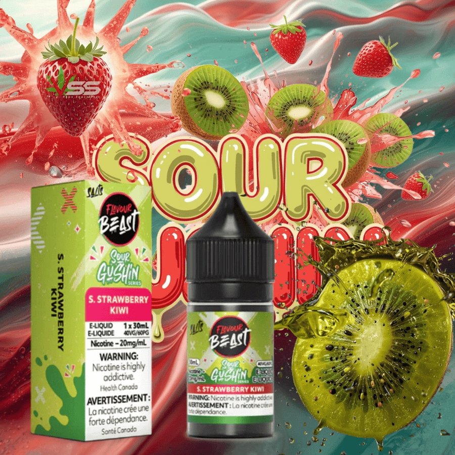 Flavour Beast Gushin Salts - Sour Strawberry Kiwi 30ml / 20mg Winkler Vape SuperStore and Bong Shop Manitoba Canada