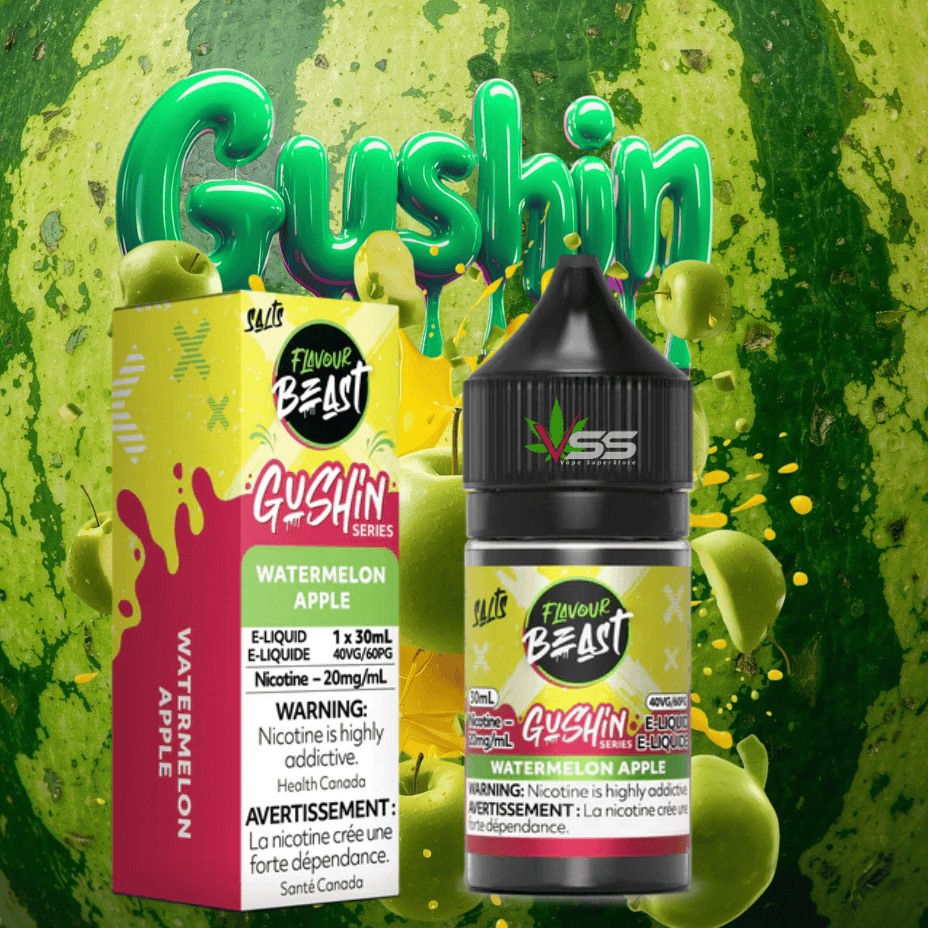 Flavour Beast Gushin Salts - Watermelon Apple 30ml 30mL / 20mg Winkler Vape SuperStore and Bong Shop Manitoba Canada