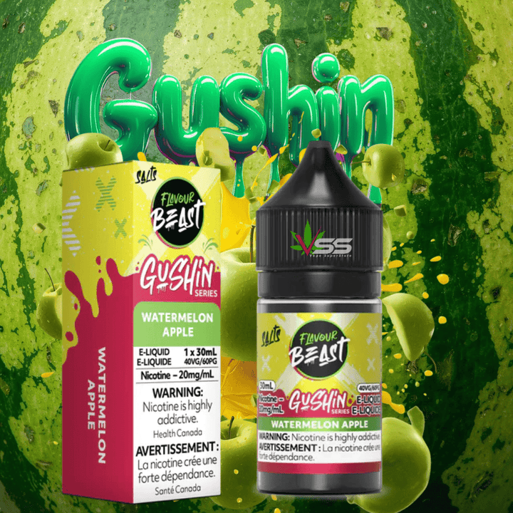Flavour Beast Gushin Salts - Watermelon Apple 30ml 30mL / 20mg Winkler Vape SuperStore and Bong Shop Manitoba Canada