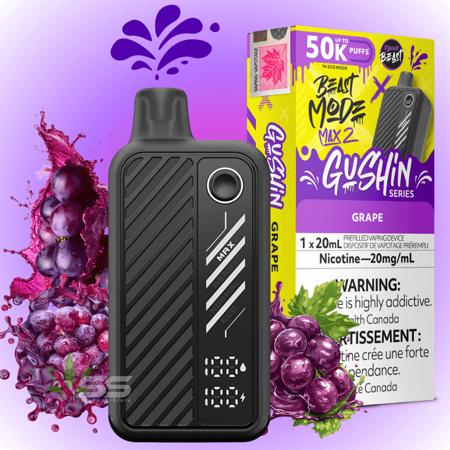 Flavour Beast Max 2 Disposable Vape-Gushin Grape 20mg / 50000 Puffs Winkler Vape SuperStore and Bong Shop Manitoba Canada