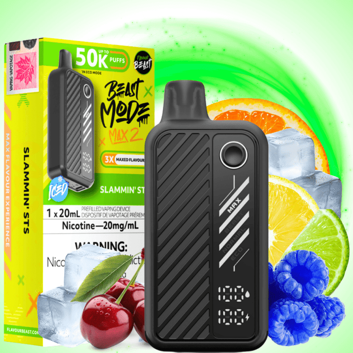 Flavour Beast Max 2 Disposable Vape-Slammin' STS ICED 50000 / 20mg/ml Winkler Vape SuperStore and Bong Shop Manitoba Canada