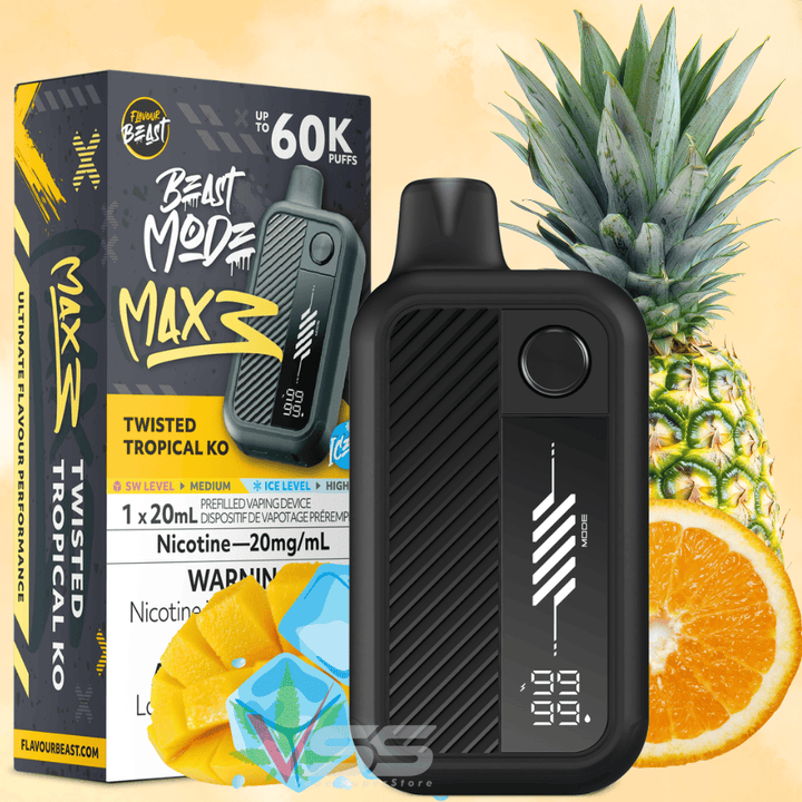 Flavour Beast Mode Max 3 60K Disposable Vape - Twisted Tropical KO Ice 60000 Puffs / 20mg Winkler Vape SuperStore and Bong Shop Manitoba Canada