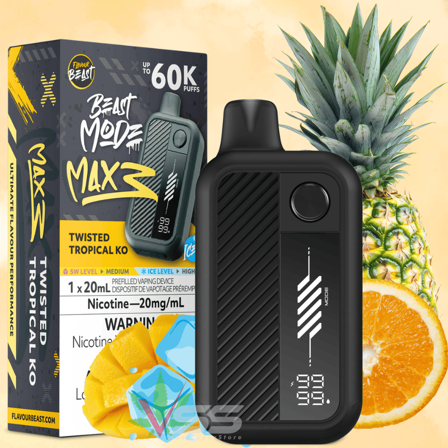 Flavour Beast Mode Max 3 60K Disposable Vape - Twisted Tropical KO Ice 60000 Puffs / 20mg Winkler Vape SuperStore and Bong Shop Manitoba Canada