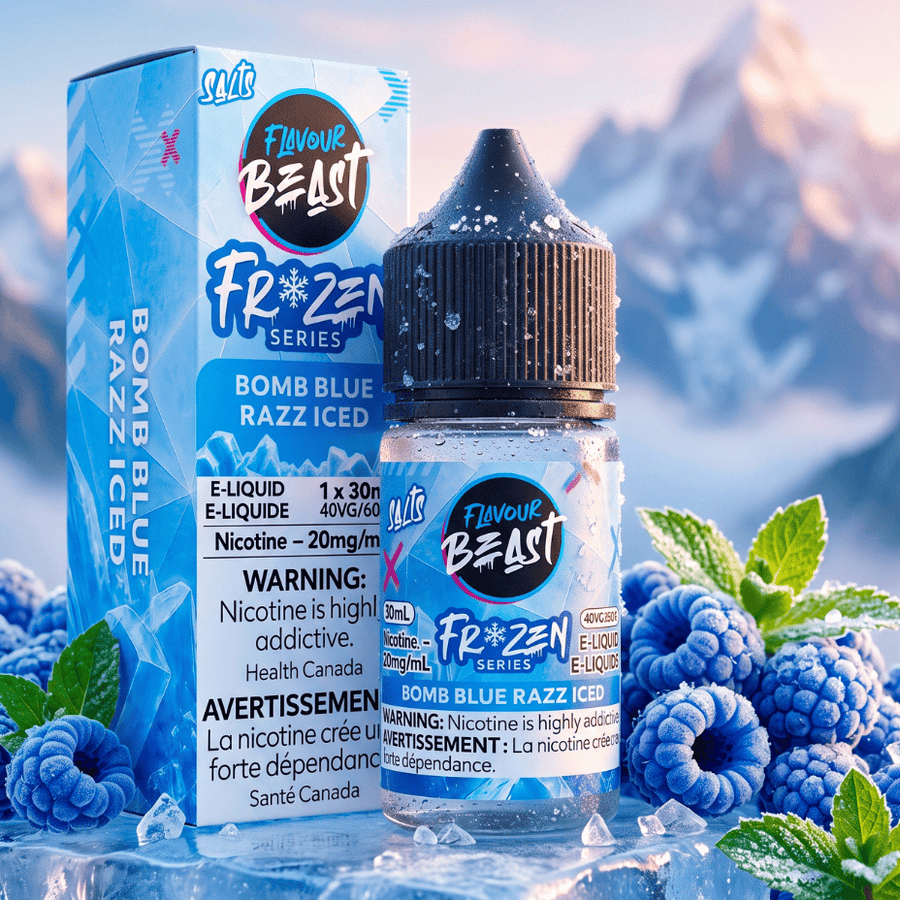 Flavour Beast Salt Frozen-Bomb Blue Razz 30mL / 20mg Winkler Vape SuperStore and Bong Shop Manitoba Canada