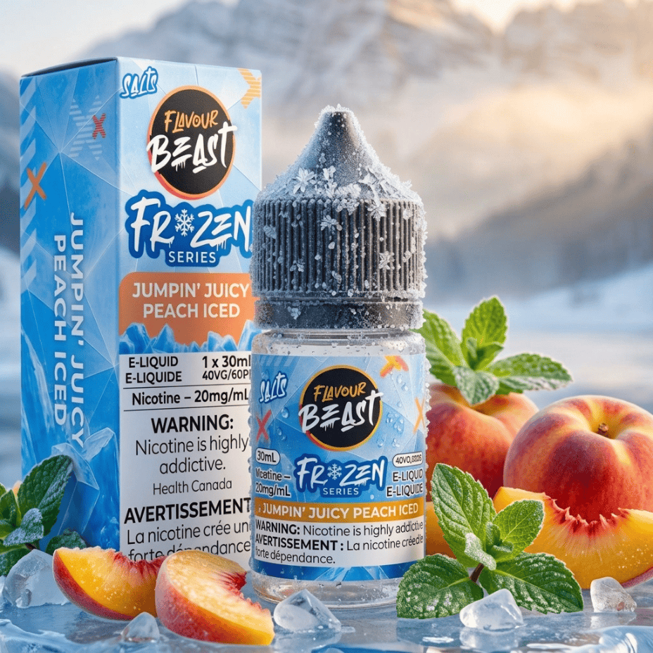 Flavour Beast Salt Frozen-Jumpin' Juicy Peach 30mL / 20mg Winkler Vape SuperStore and Bong Shop Manitoba Canada