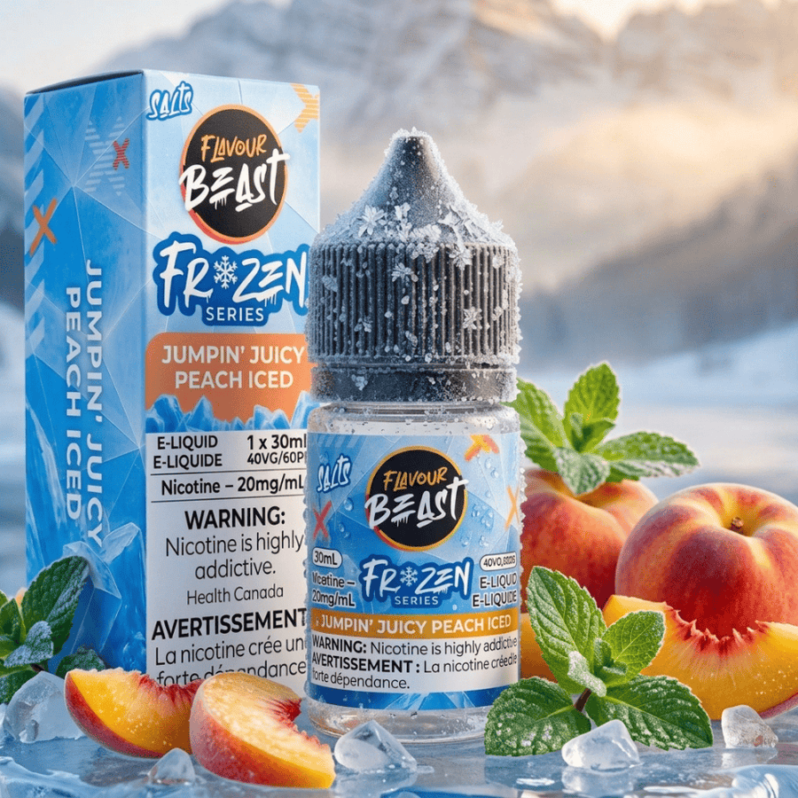 Flavour Beast Salt Frozen-Jumpin' Juicy Peach 30mL / 20mg Winkler Vape SuperStore and Bong Shop Manitoba Canada