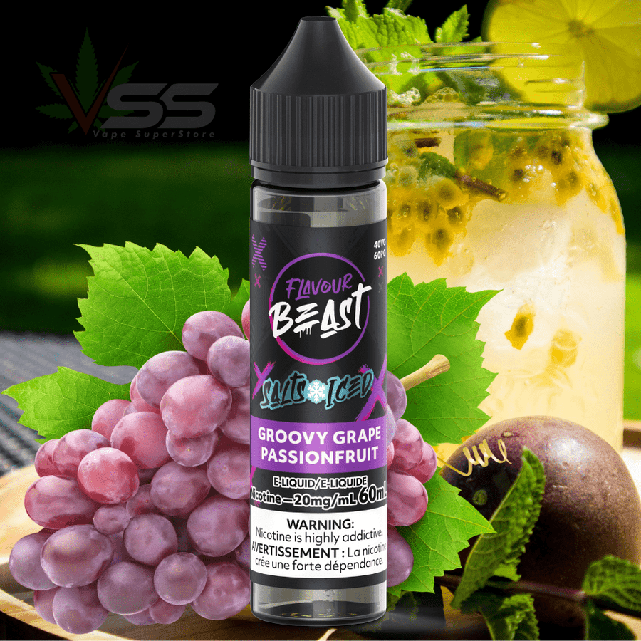 Flavour Beast Salt - Groovy Grape Passionfruit 60ml 60ml / 20mg/ml Winkler Vape SuperStore and Bong Shop Manitoba Canada