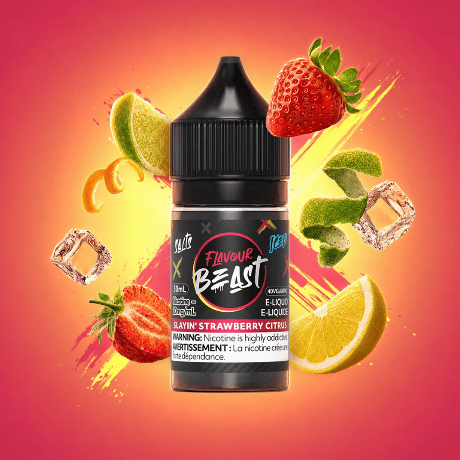 Flavour Beast Salt - Slayin' Strawberry Citrus Iced 30ml 30mL / 20mg Winkler Vape SuperStore and Bong Shop Manitoba Canada