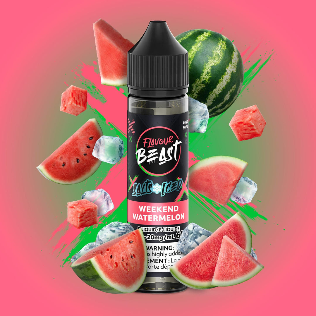 Flavour Beast Salt - Weekend Watermelon Iced 60ml 60ml / 20mg Winkler Vape SuperStore and Bong Shop Manitoba Canada